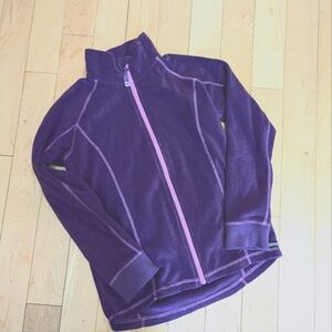 Villervalla purple fleece zip sweater